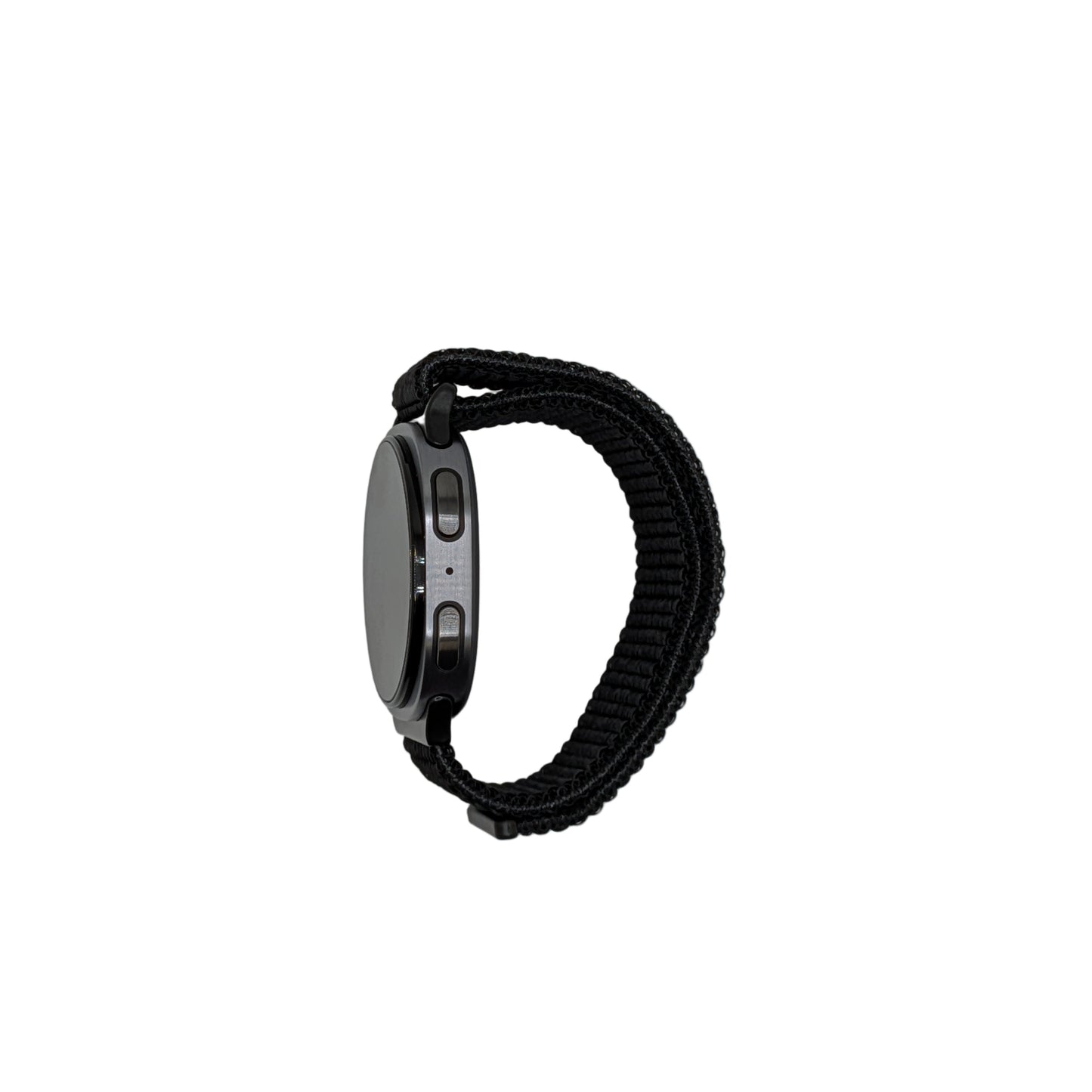Smartwatch with a black band on a light gray background